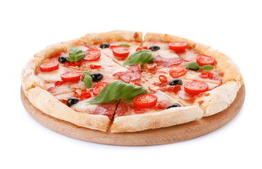 Hot delicious pizza Diablo isolated on white