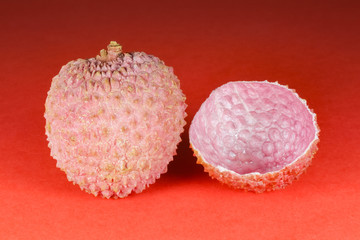 lychee fruit close-up on an isolated background
