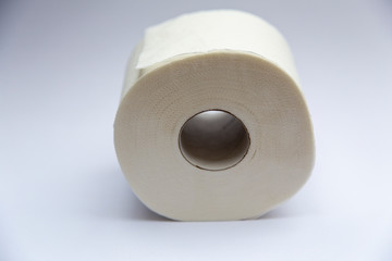white toilet paper roll