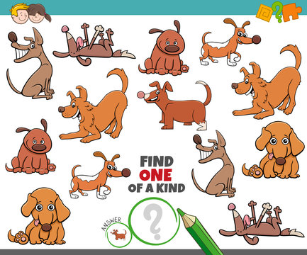 one of a kind task for kids with dogs
