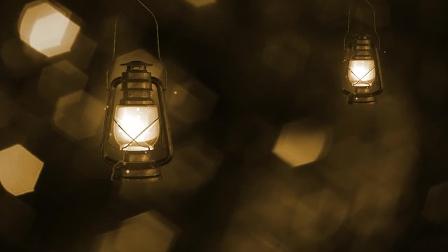 Ramadan lantern hanging on  background, 3D animation
