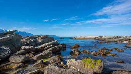Fototapeta na wymiar Tranquil Stone Sea View Background