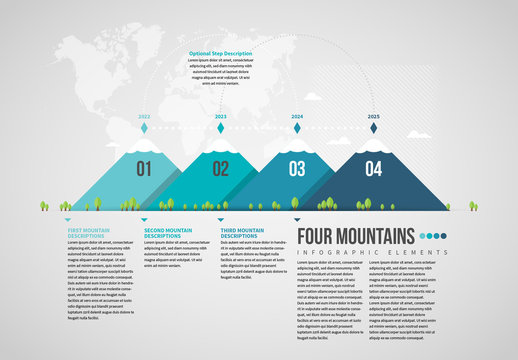 Four Mountains Infographic Layout