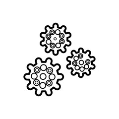 Virus mutation outline isolated icon. Virus, coronavirus, cold or flu disease, respiratory infection simple icon.
