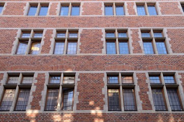 Fototapeta premium Windows on brick building