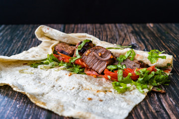 Turkish Shawarma Kebab with Cop Sis.
