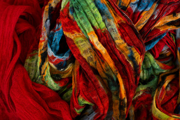 Red and colorful textile