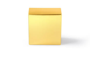 golden carton box isolated