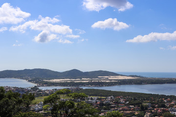 A beautiful panoramic view from the viewpoint of the  Concei&ccedil;&atilde;o lagoon  hill in Florian&oacute;polis, Santa Catarina.