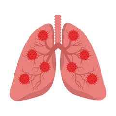 lungs vector with covid-19 concept