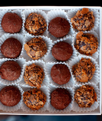 Truffle balls in paper cups