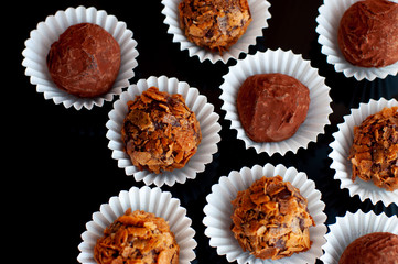 Truffle balls in paper cups
