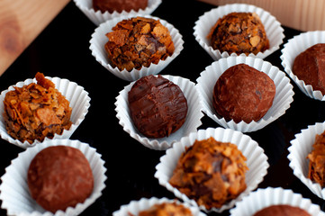 Truffle balls in paper cups