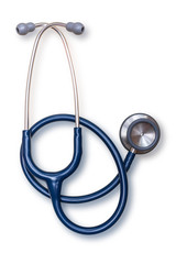 Medical stethoscope or phonendoscope isolated on white background with clipping path.