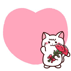 母の日フレームと白猫2