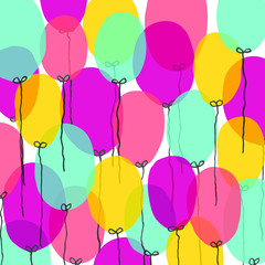 Multicolored balloons. Festive background. Design for greeting card, poster, invitation, banner. Vector stock illustration.