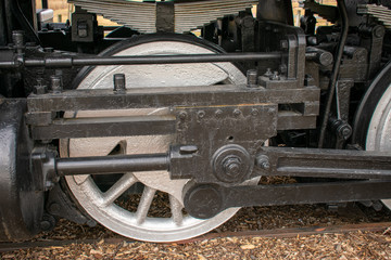 closeup of a train wheel