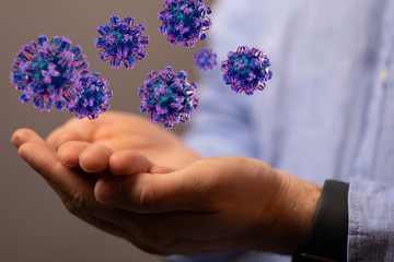 flu virus attack digital 3d  epidemic.