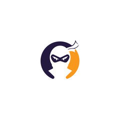 Ninja vector logo design template.	