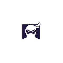 Ninja vector logo design template.	