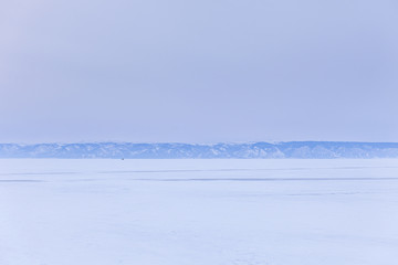 Fototapeta na wymiar Lake Baikal beautiful winter, amazing natural scenery.