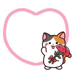 母の日フレームと三毛猫1