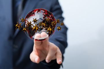 COVID-19 Business Finance Crisis Concept. Coronavirus Danger Pandemic. Global stress of world .