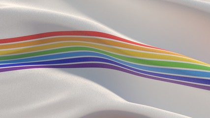 Russian region flag images - Flag of the Jewish Autonomous Oblast. Waving banner 3D illustration.