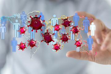 epidemic coronavirus 2019-nCoV, Novel Coronavirus Alert outbreak . Virus Covid 19-NCP. Spread of...