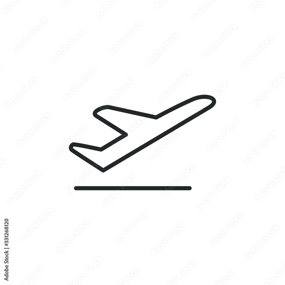 Poster airplane line icon template color editable. airplane symbol vector sign isolated on white background