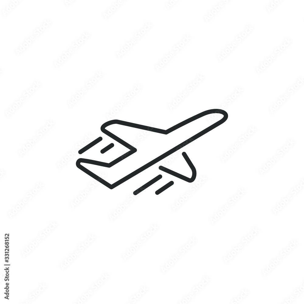 Poster airplane line icon template color editable. airplane symbol vector sign isolated on white background