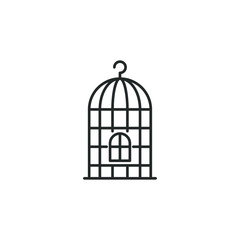 Bird cage icon template color editable. Bird cage symbol vector sign isolated on white background illustration for graphic and web design.