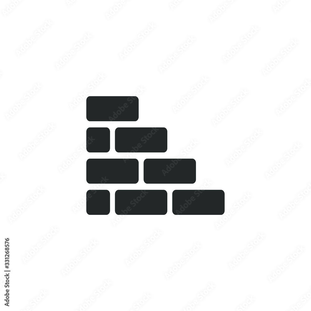 Leinwandbilder bricks icon template color editable. brick symbol vector sign isolated on white background illustration for graphic and web design.