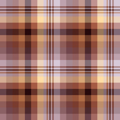 Seamless pattern in great creative light and dark brown and light yellow colors for plaid, fabric, textile, clothes, tablecloth and other things. Vector image.