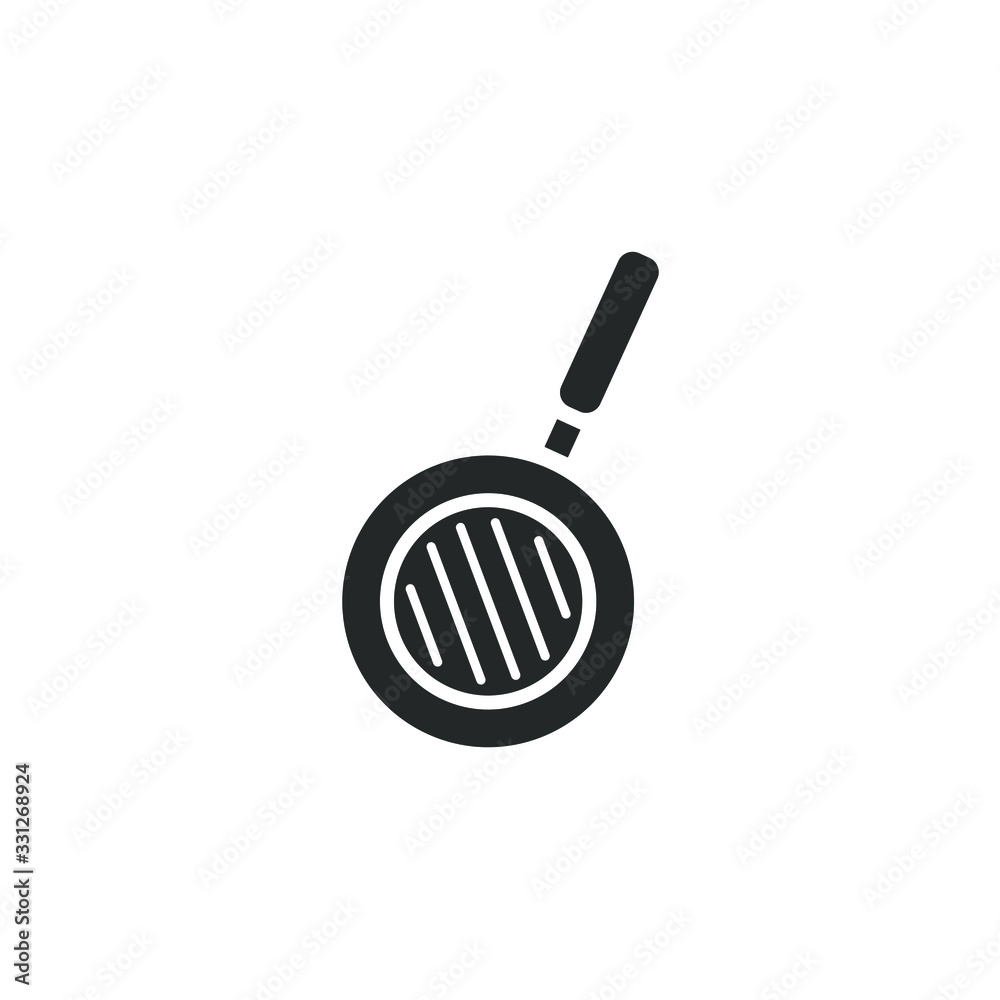 Aufkleber Frying pan icon template color editable. Frying pan symbol vector sign isolated on white background illustration for graphic and web design.
