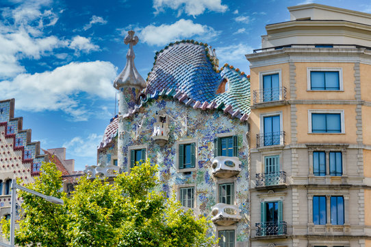 Famous Gaudi statues in Barcelona
