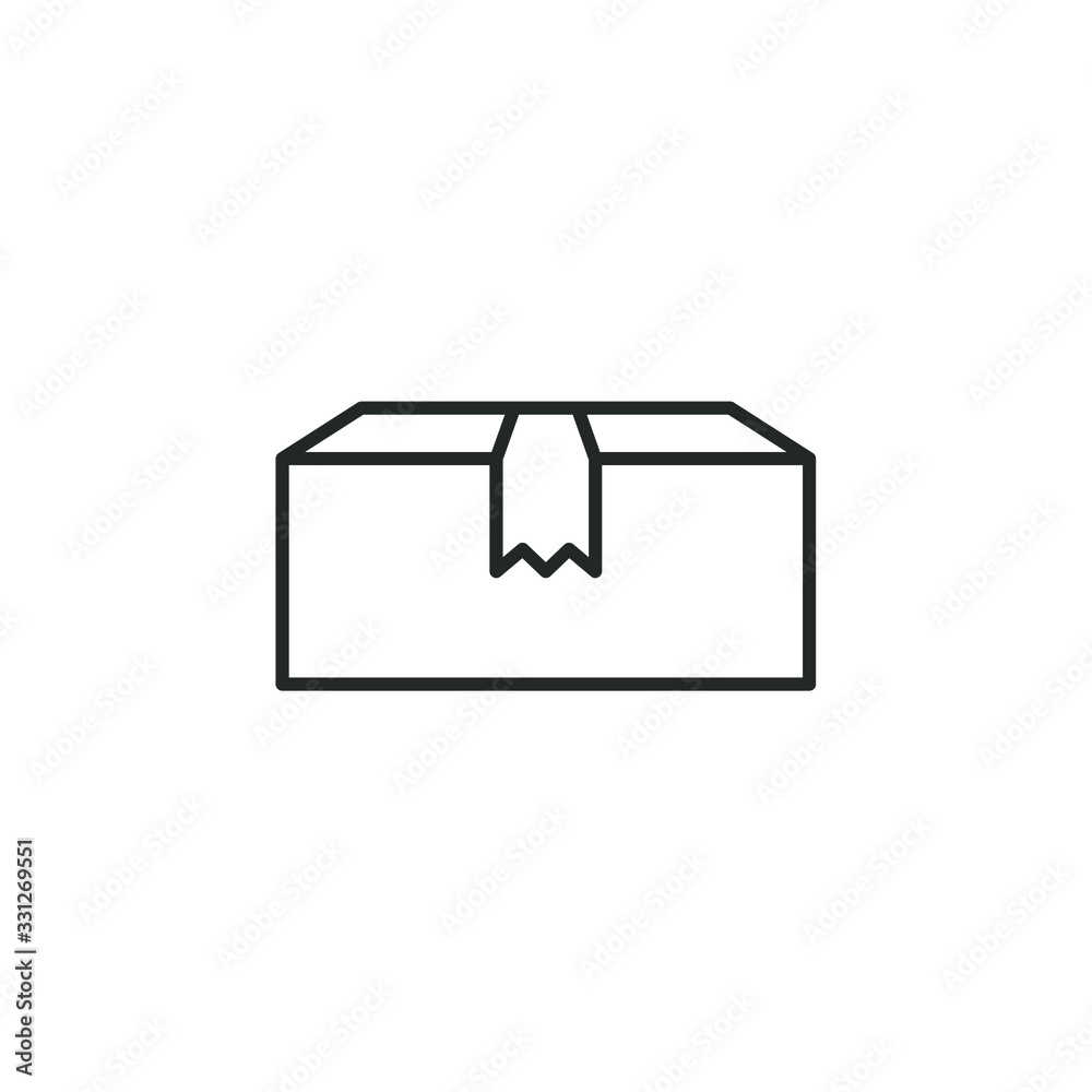 Aufkleber packaging cardboard box icon template color editable. box symbol vector sign isolated on white backg