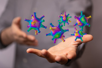 contagious coronavirus pandemic, dangerous virus outbreak 3d.