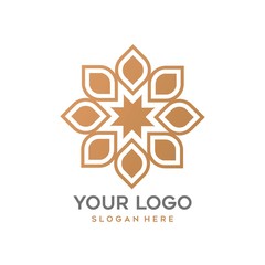 Modern Geometric Flower Logo Icon Flat Design