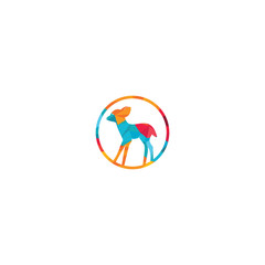 Fawn vector logo design. Cute deer vector logo design.	