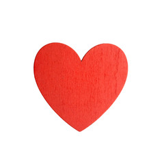 Valentines day concept, red heart isolated on white background