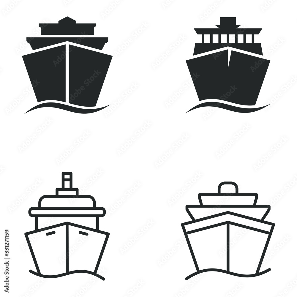 Aufkleber ships icon template color editable. boat symbol vector sign isolated on white background illustratio