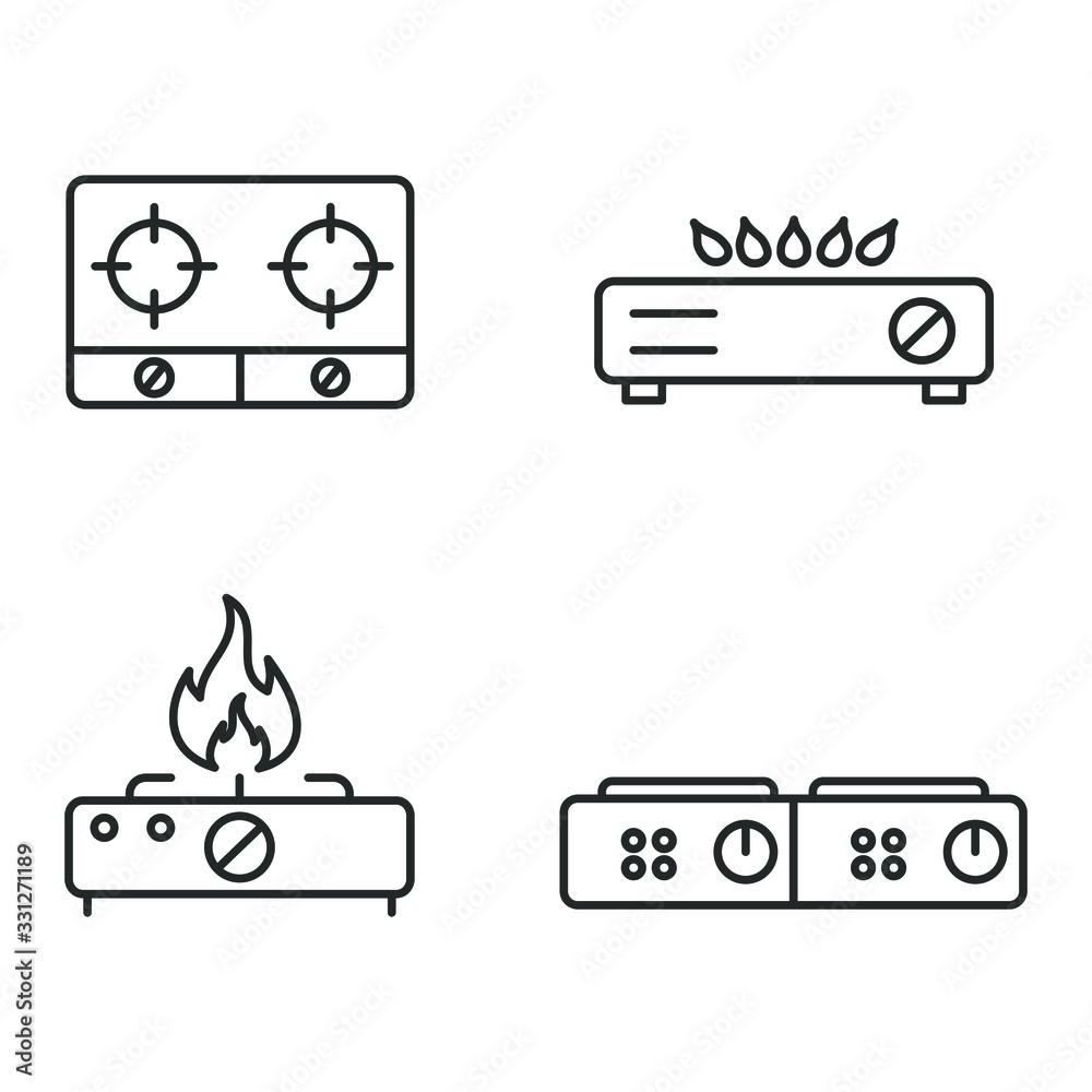 Poster gas stove icon template color editable. gas stove symbol vector sign isolated on white background il