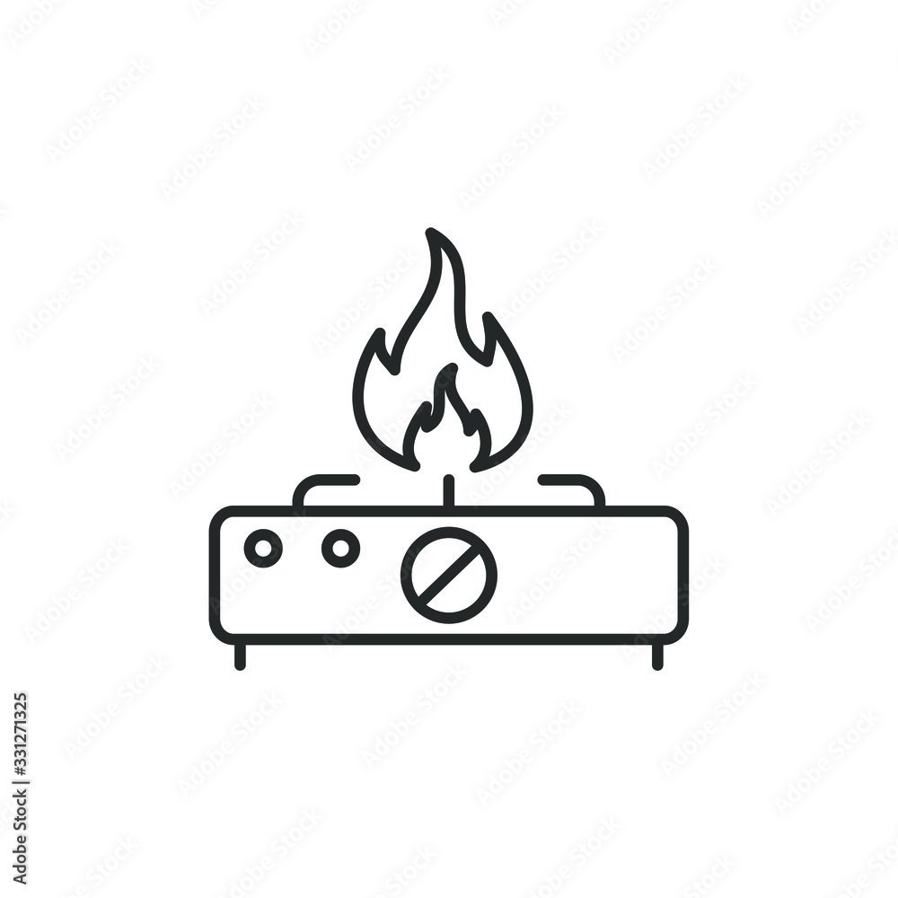 Poster Gas Stove icon template color editable. Gas Stove symbol vector sign isolated on white background illustration for graphic and web design.