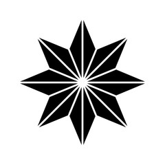 Obraz premium Eight pointed star simple thin line icon.