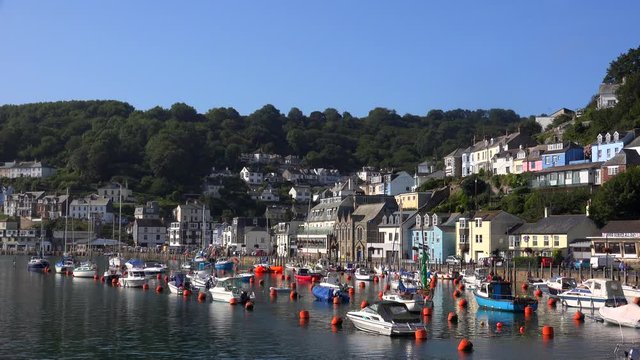 Pretty harbour Looe in Cornwall England UK 4K