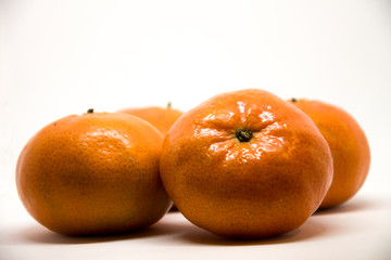 A group of tangerines - lateral view