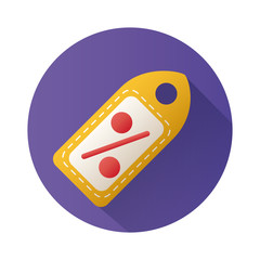 commercial tag hanging with percent symbol block style