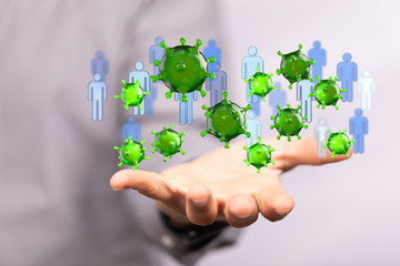 epidemic corona virus 2019-nCoV 3d digital..