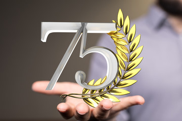 75 Anniversary 3d numbers. template for Celebrating 75 anniversary event party.